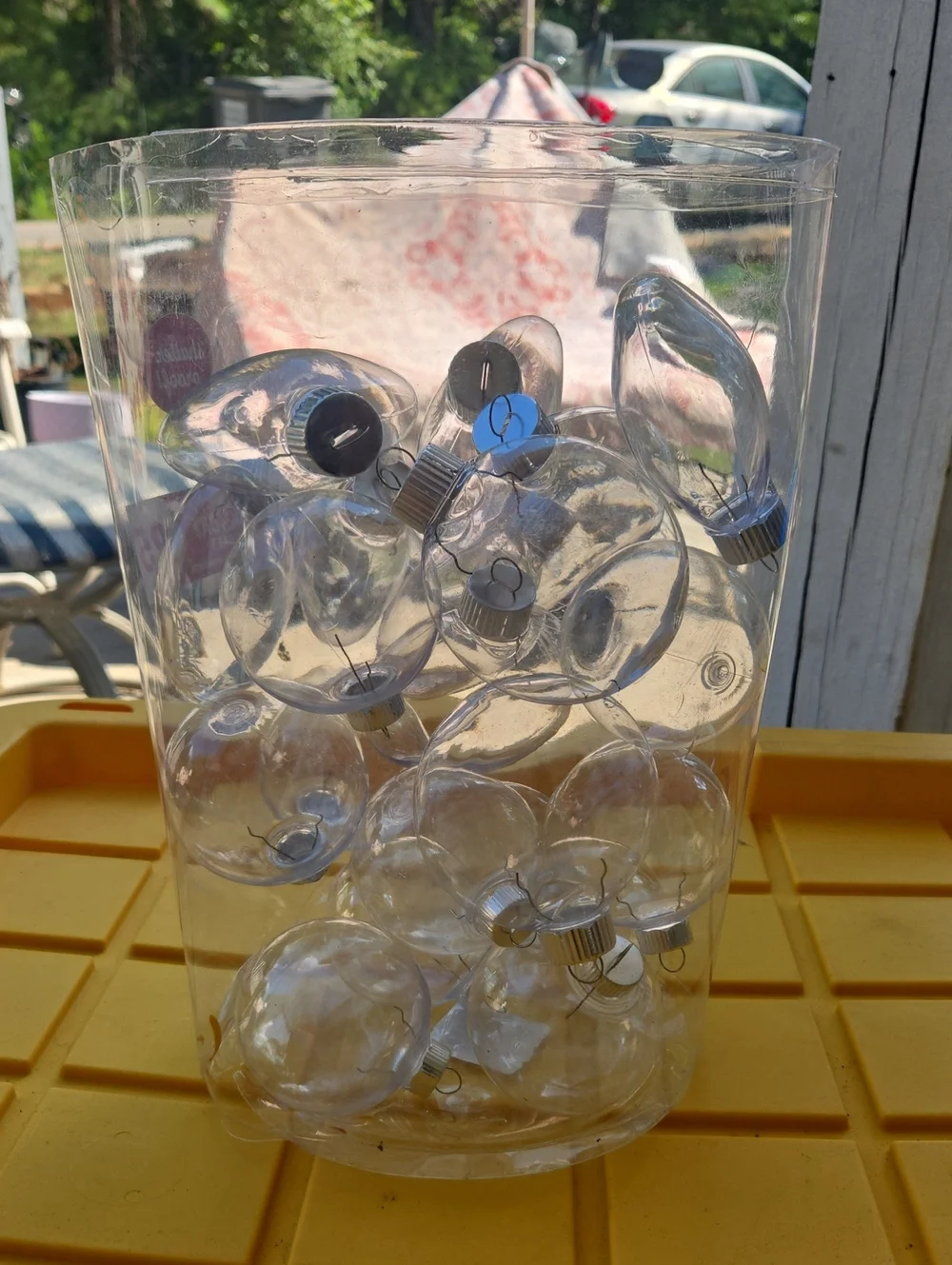 21 Clear Plastic Ornament Bulbs